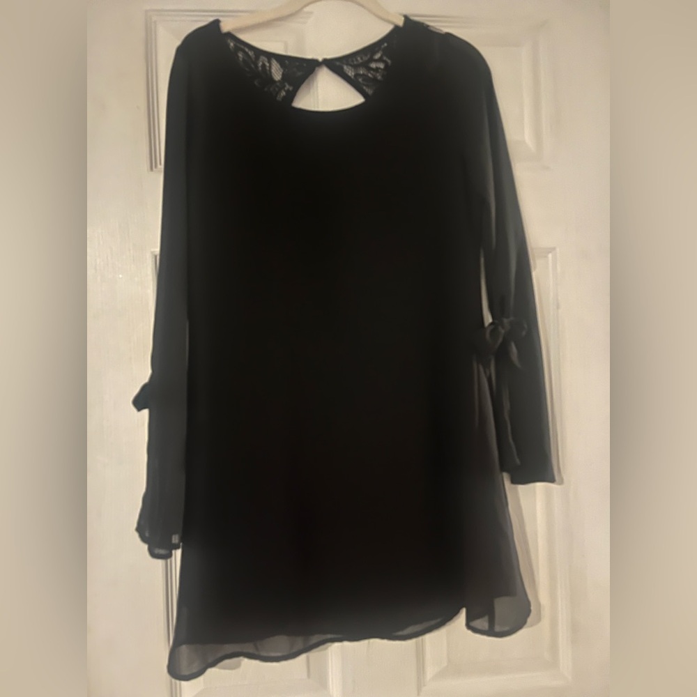 Speechless Black Mini Dress with Lace Back